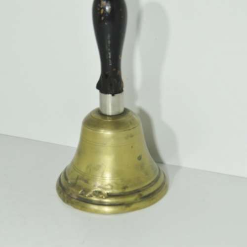 OLD school bell with multiple repairs - Length 23 cm
