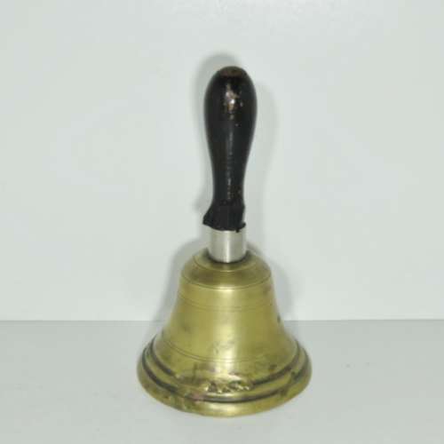 OLD school bell with multiple repairs - Length 23 cm