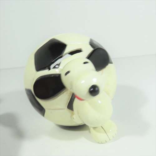 Vintage Snoopy on soccer ball money box - No lid at bottom