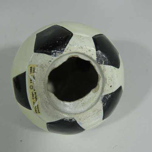Vintage Snoopy on soccer ball money box - No lid at bottom