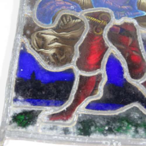Vintage hand painted lead glass window hanging
