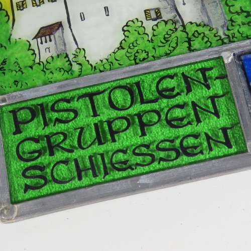 Kriens Pistolen-Gruppen Schiessen Schauensee stained glass window hanging