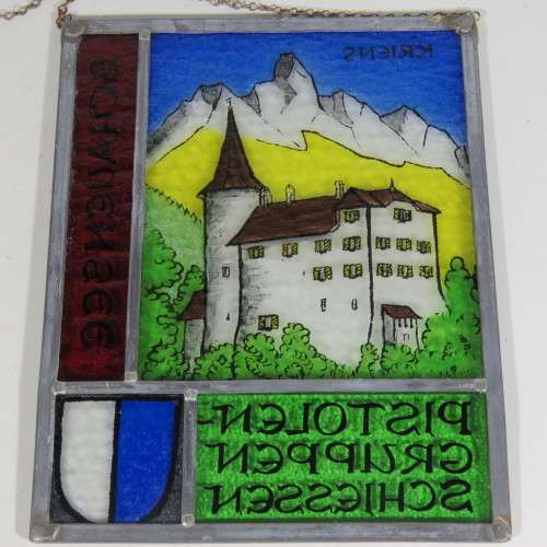 Kriens Pistolen-Gruppen Schiessen Schauensee stained glass window hanging