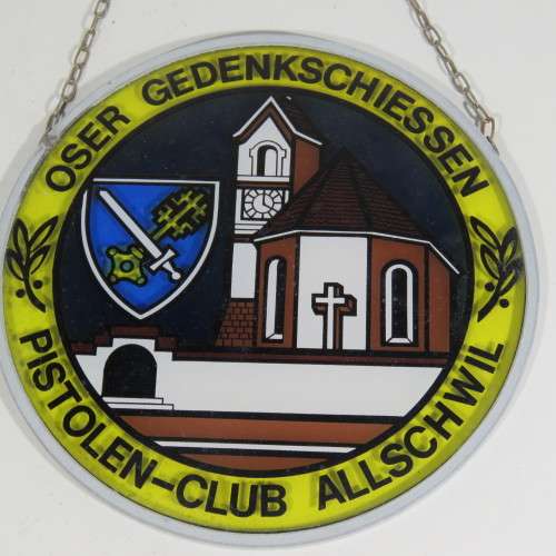 Oser Gedenkachiessen Pistolen-Club Allschwil window hanging