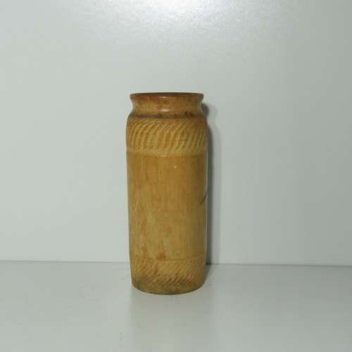 Handpainted flower vase made of bamboo - Length 21 cm