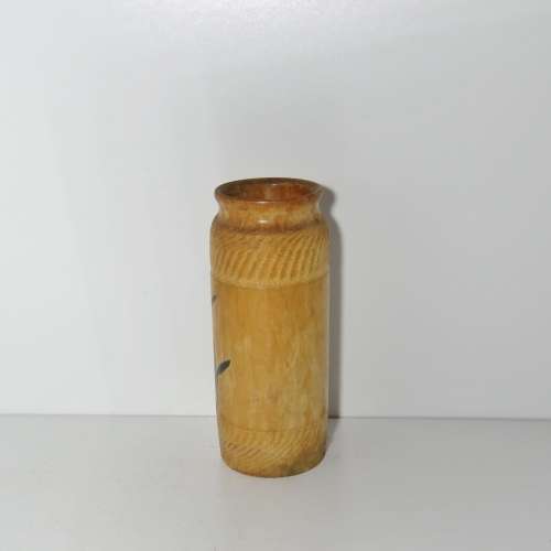 Handpainted flower vase made of bamboo - Length 21 cm