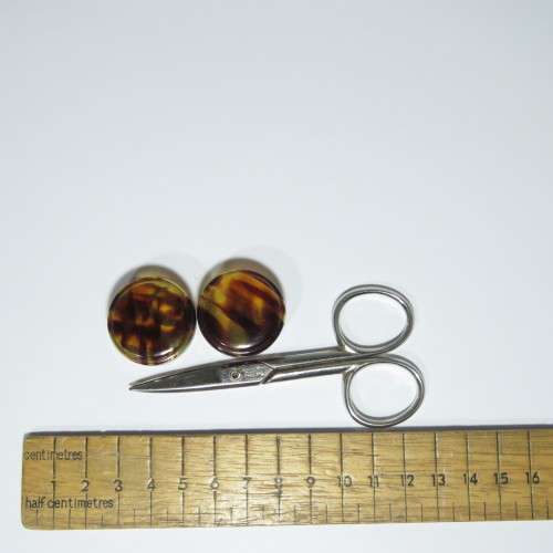 Vintage Faux tortoise shell nail care cleaning kit in case - Some items missing