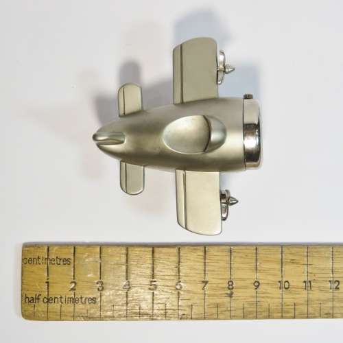 Aeroplane shaped metal desk clock - Needs battery