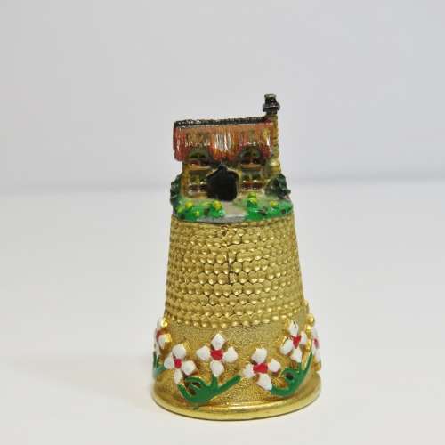 Vintage Goldplated thimble village