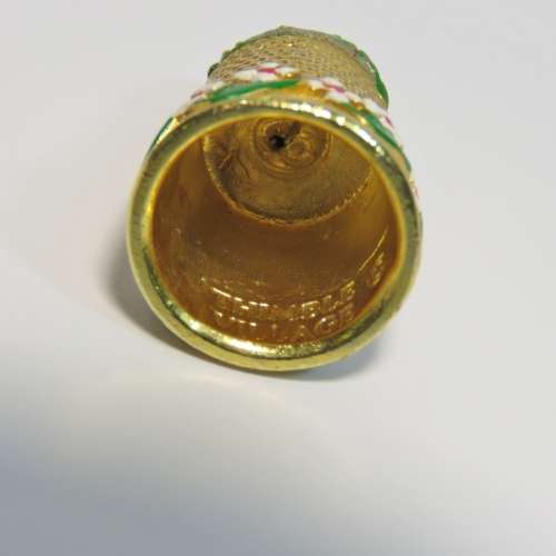 Vintage Goldplated thimble village