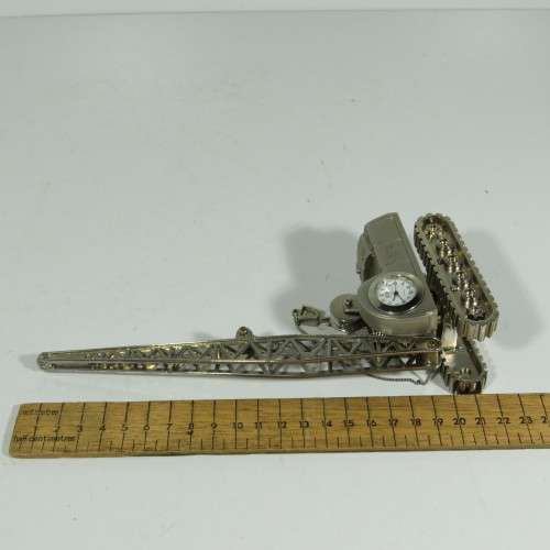 Construction crane metal model desk clock - Needs new battery