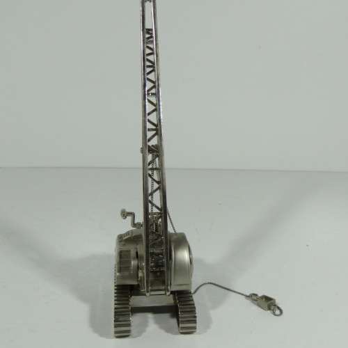 Construction crane metal model desk clock - Needs new battery