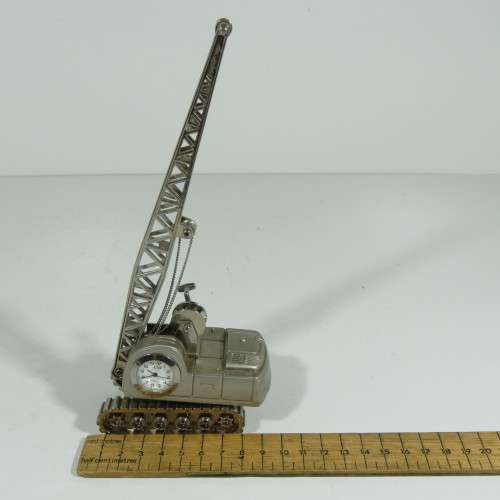 Construction crane metal model desk clock - Needs new battery