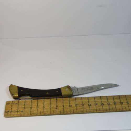 Frontier Double Eagle USA pocket knife with leather pouch - Clip of pouch is broken