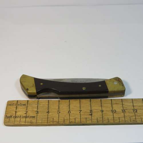 Frontier Double Eagle USA pocket knife with leather pouch - Clip of pouch is broken