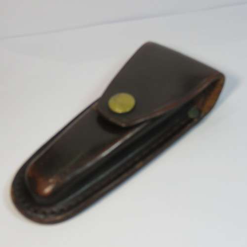 Frontier Double Eagle USA pocket knife with leather pouch - Clip of pouch is broken