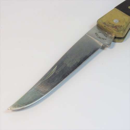 Frontier Double Eagle USA pocket knife with leather pouch - Clip of pouch is broken