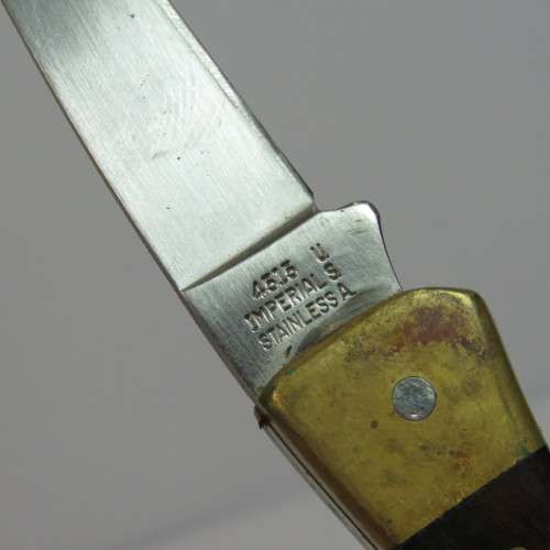 Frontier Double Eagle USA pocket knife with leather pouch - Clip of pouch is broken