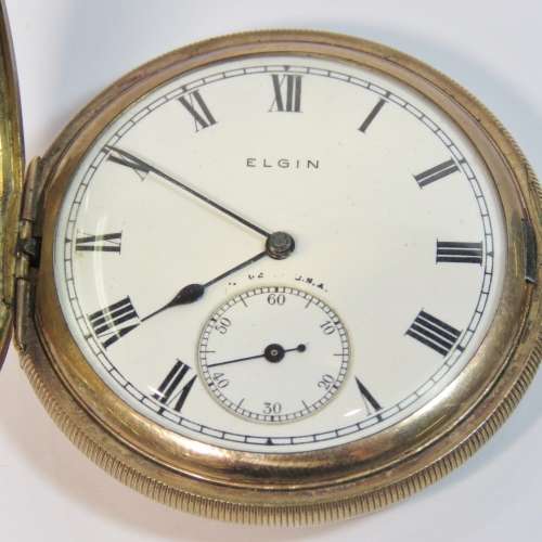 1922 Elgin Full hunter gold plated pocketwatch - Not working - Serial 24807791