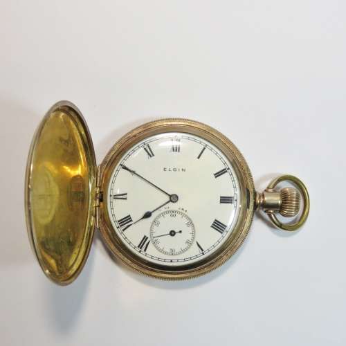 1922 Elgin Full hunter gold plated pocketwatch - Not working - Serial 24807791