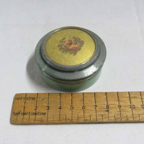 Vintage needlework tin with contents