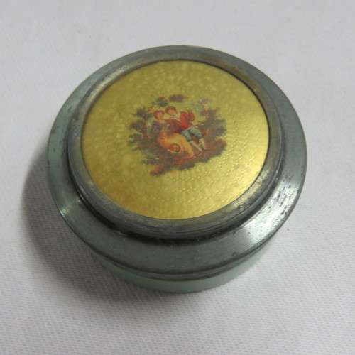 Vintage needlework tin with contents