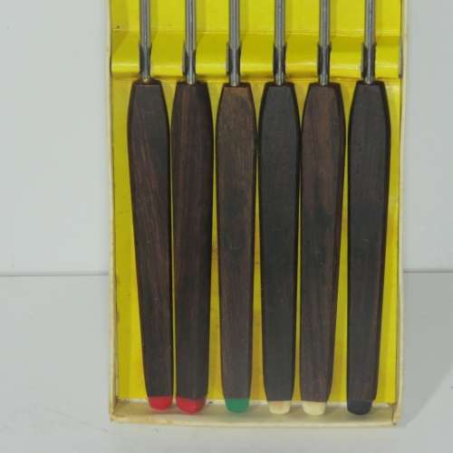Lot of 12 vintage stainless steel fondue forks in original packaging