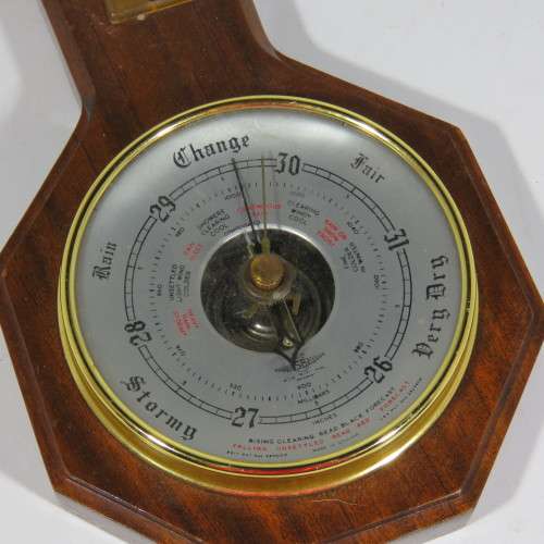 Vintage Smiths barometer with thermometer