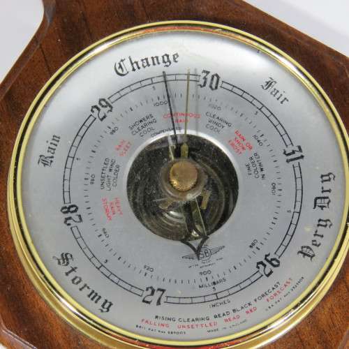 Vintage Smiths barometer with thermometer