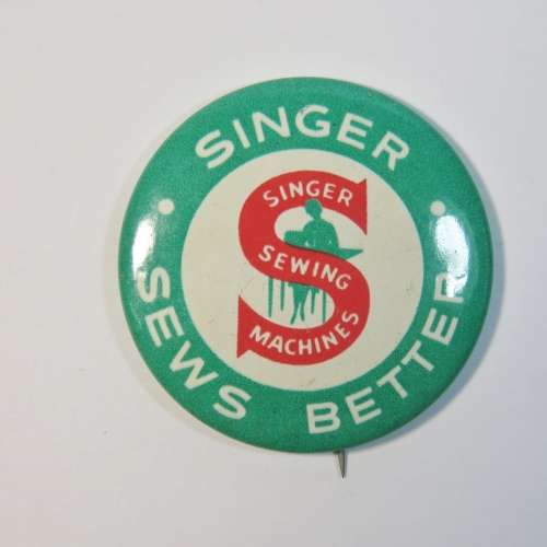 Vintage Singer Sews Better tinnie badge