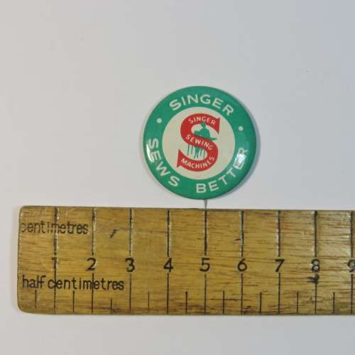 Vintage Singer Sews Better tinnie badge