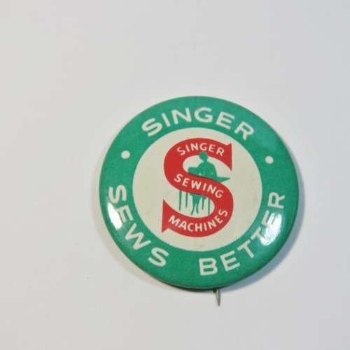 Vintage Singer Sews Better tinnie badge