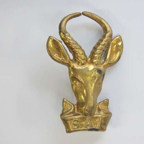 SA Infantry brass cap badge - Bokkop
