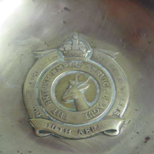 WW2 South Africa The British Empire Service league trench art trinket bowl