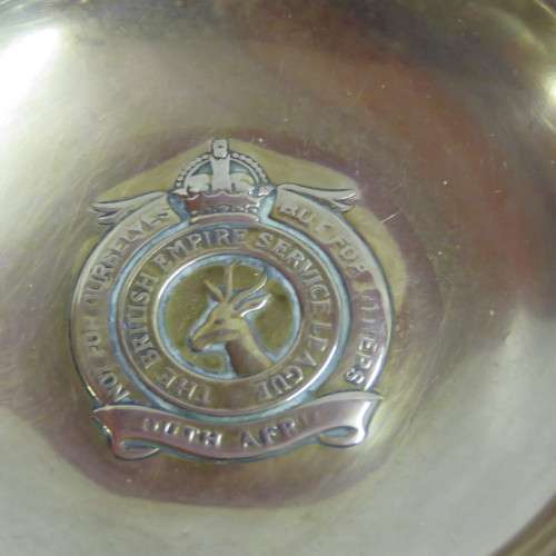 WW2 South Africa British Empire Service league trench art trinket bowl