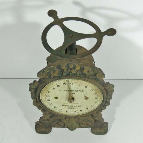 Vintage Household scale No.49 - 20 Pounds - Cast iron - Height 28 cm - Face 12,5 x 12,5 cm