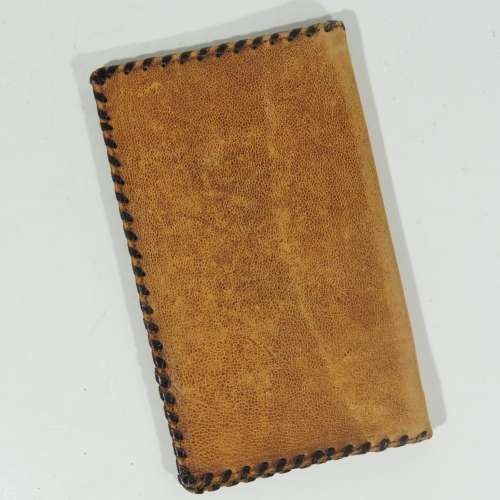 Vintage leather wallet with map of Africa