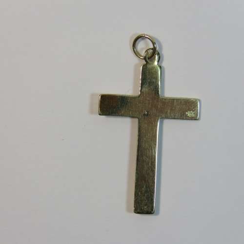 Jesus on cross 9kt gold pendant plus 2 cross ear studs - Weighs 2 grams