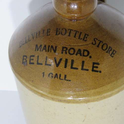 Vintage Bellville bottle store ceramic decanter - Base: 17cm x 17cm - Height: 36cm