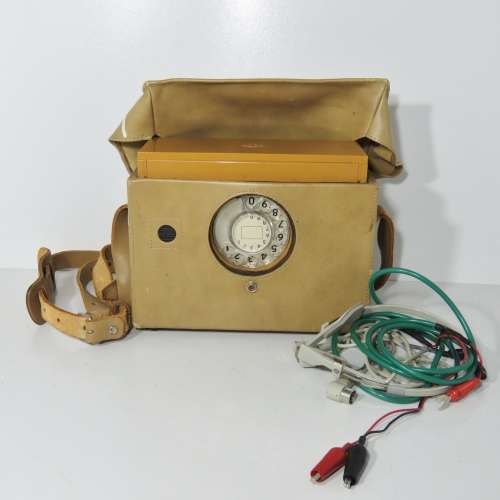 Vintage South African Post Office line tester in original case - Leather - Case 25 x 15 cm