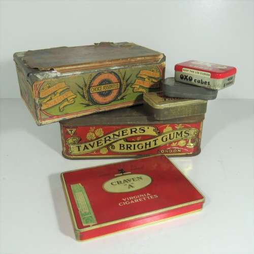 Lot of 6 old tins