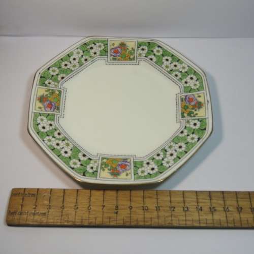 Antique Royal Doulton octagonal porcelain trio