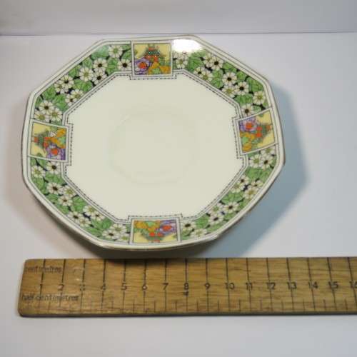 Antique Royal Doulton octagonal porcelain trio