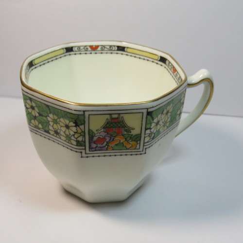 Antique Royal Doulton octagonal porcelain trio
