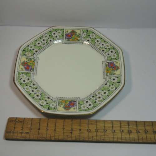 Antique Royal Doulton octagonal porcelain trio