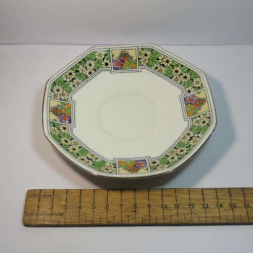 Antique Royal Doulton octagonal porcelain trio