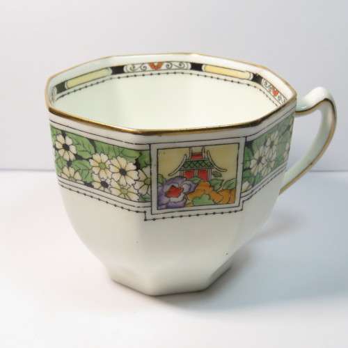 Antique Royal Doulton octagonal porcelain trio