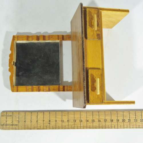Vintage doll`s furniture - Handmade peg dressing table with mirror and chair