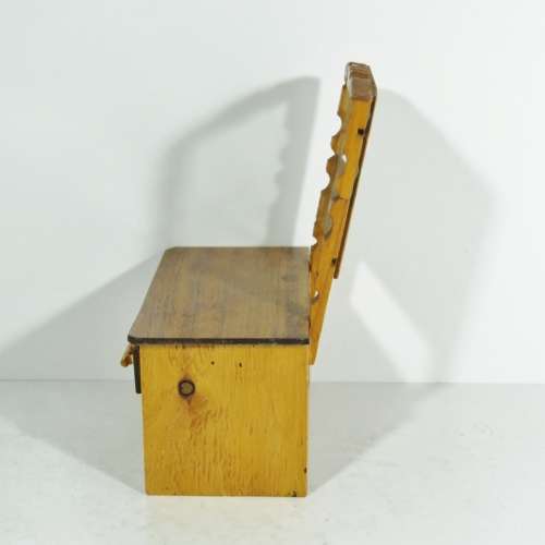 Vintage doll`s furniture - Handmade peg dressing table with mirror and chair