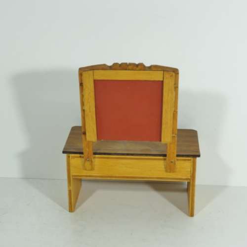 Vintage doll`s furniture - Handmade peg dressing table with mirror and chair
